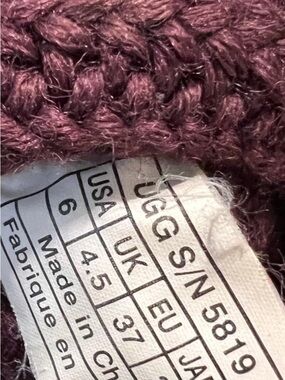 UGG Burgundy Knit Ankle Boots